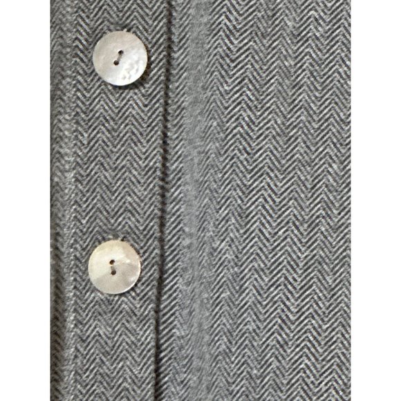Soft Surroundings size Petite Large gray herringbone print cotton blend shacket - Picture 3 of 6